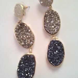 Elegant Gold and Silver Dangle Earrings